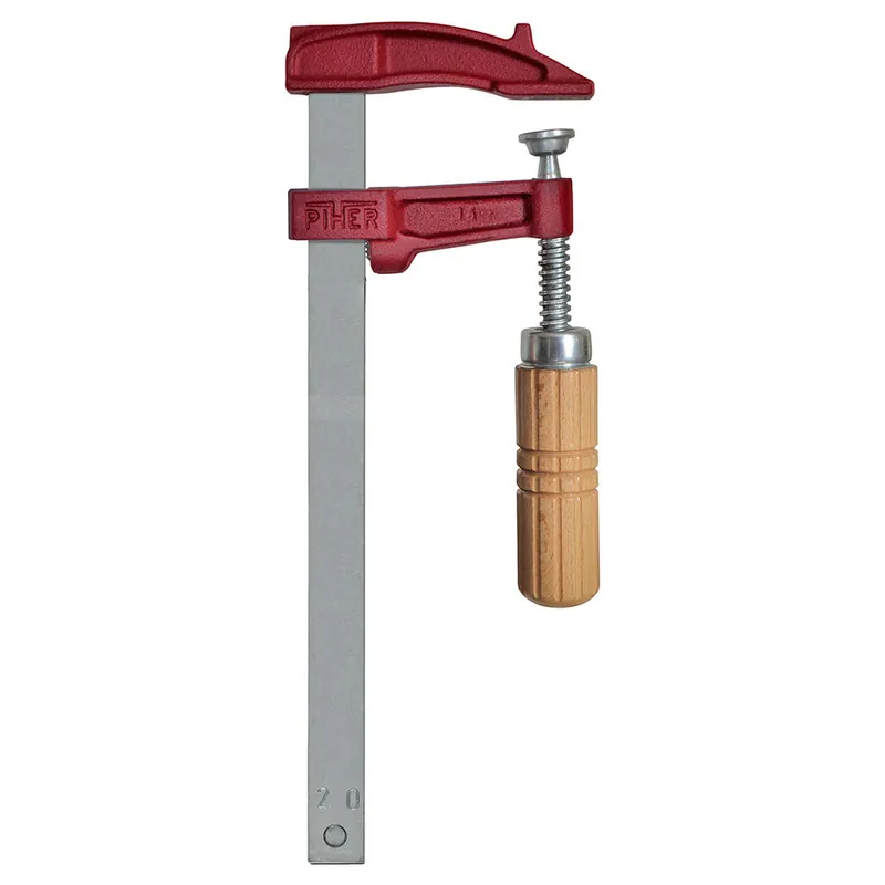 Piher® Schraubzwinge Modell MM, Holzgriff, Ausladung 70 mm, Spannweite 200 mm Expressversand